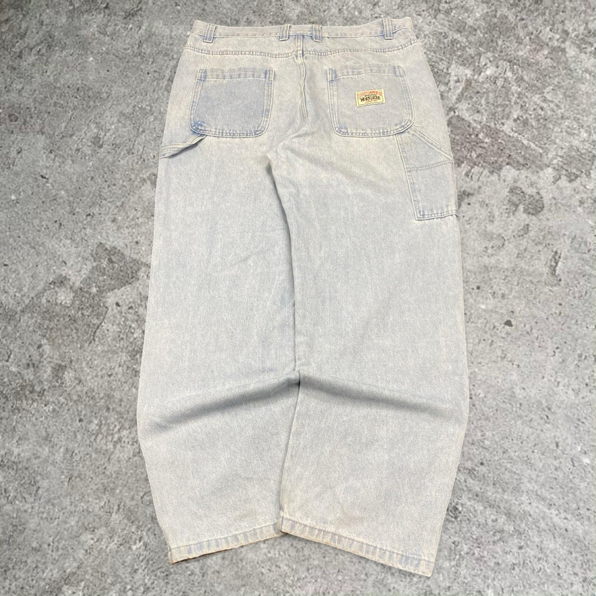 Sick Stussy workwear double knee baggy jeans, measures 37W x 30.5” inseam, 41” outseam