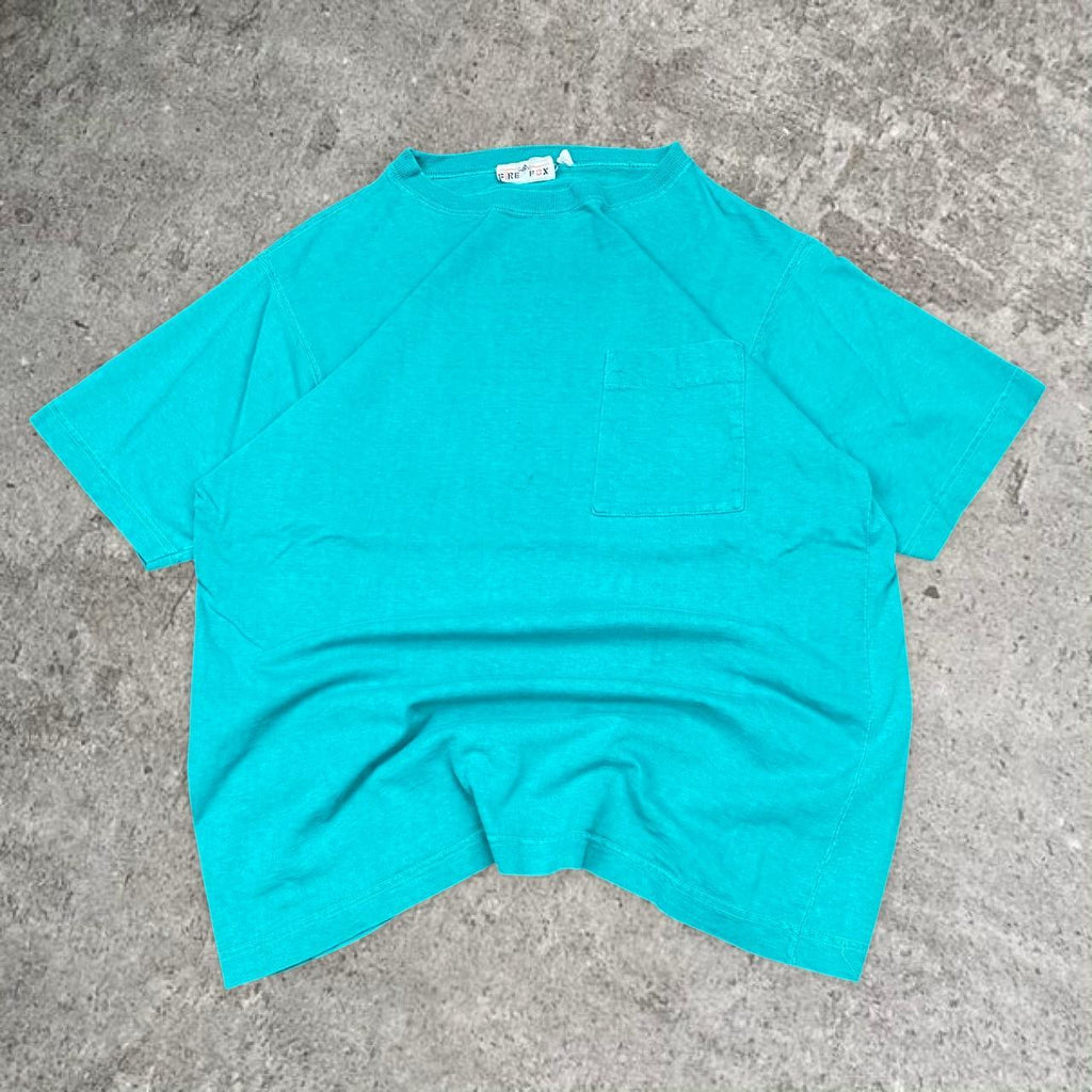 90s distressed Fire Fox green pocket tee, fits M mens best