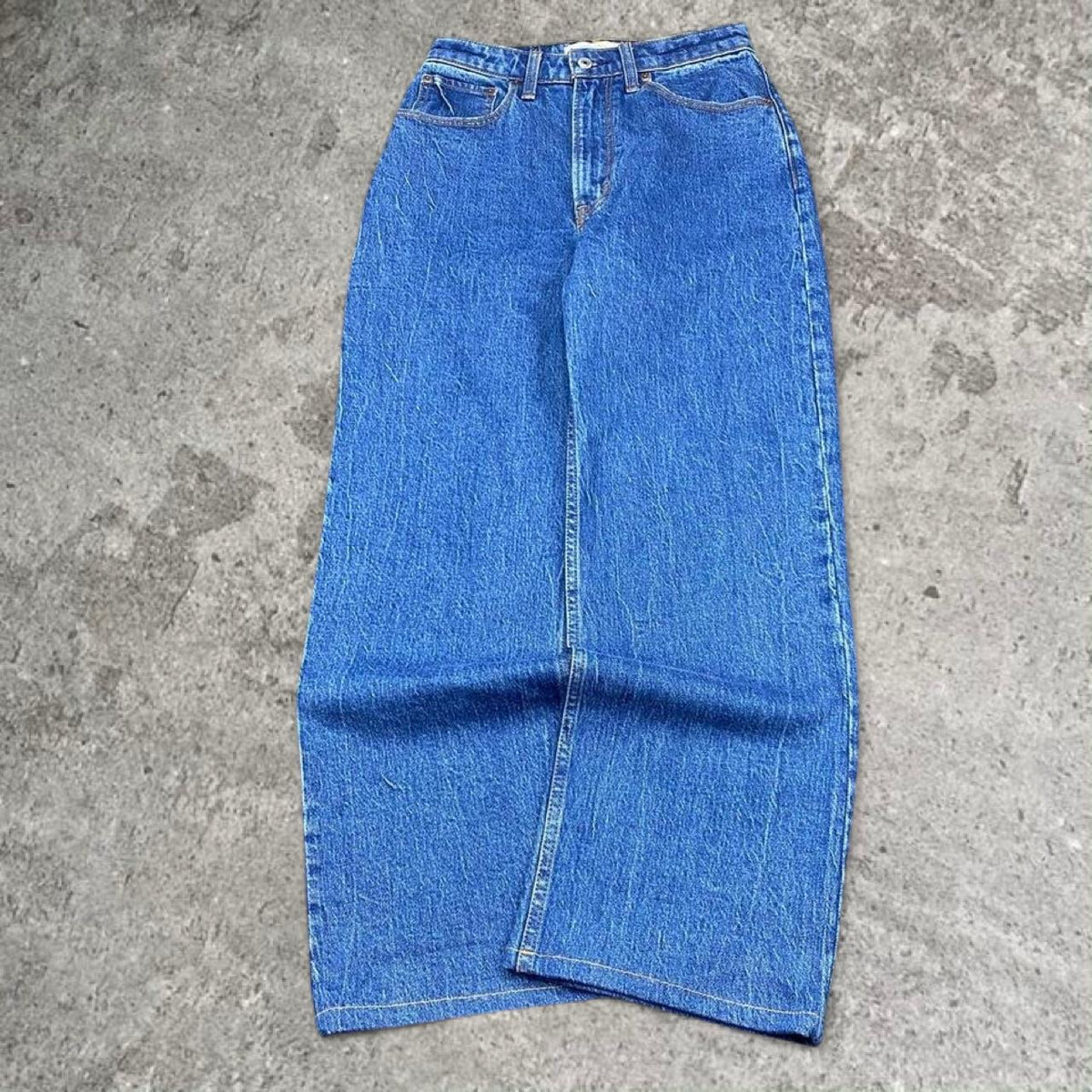Sick Abercrombie and Fitch wide leg straight cut jeans, measures 26W x 27L