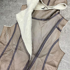 Sick vintage Glassons sherpa lined hooded detailed vest, fits M womens best