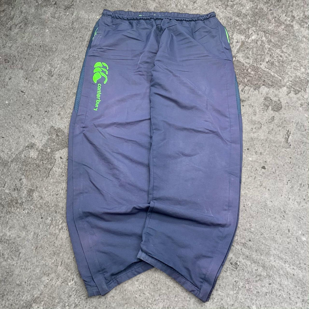 Sick baggy 2000s Canterbury lined blue and green track pants, fits 34-38W best