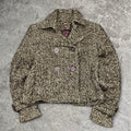 Groovy vintage Revival brown black tweed wool blend jacket, tagged size 6