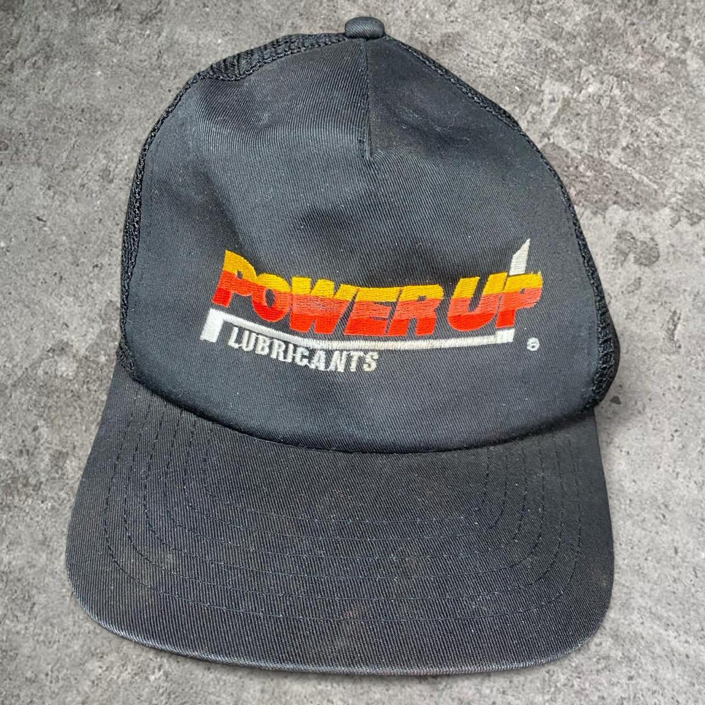 Sick vintage trucker embroidered Power zip Lubricants cap, OSFA