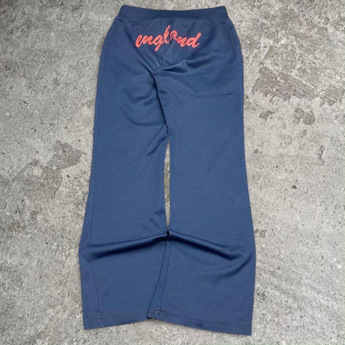 Sick 2000s Kappa Y2K England embroidered flare trackpants, fits 28-32W best