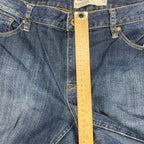 Sick 2000s low rise bootcut washed jeans, measures 35W x 30L