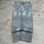 Sick 2000s Y2K washed black/ grey straight cut/ bootcut jeans, measures 37W x 28.5L