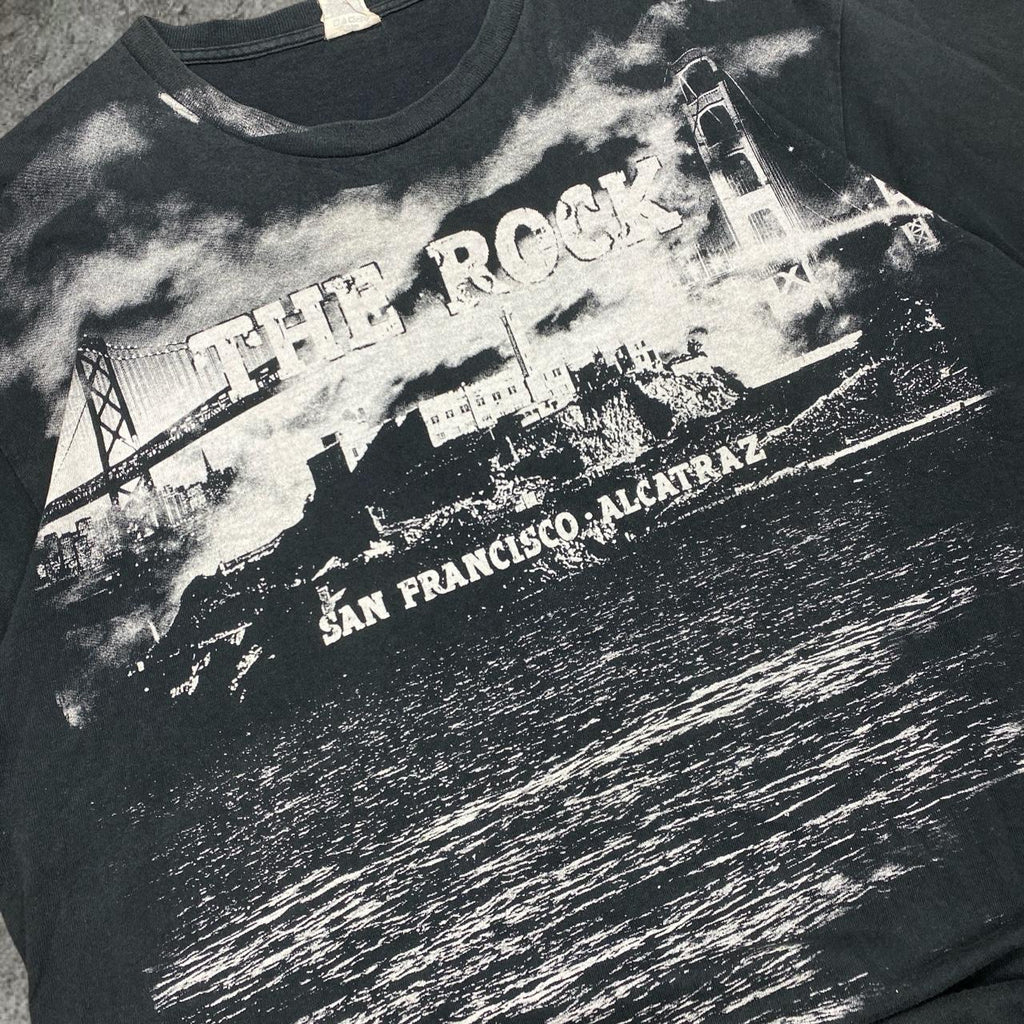 Sick vintage Alcatraz San Fran AOP style tee, fits L mens best