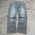Sick 2000s Y2K washed black/ grey straight cut/ bootcut jeans, measures 37W x 28.5L