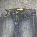Sick 2000s low rise bootcut washed jeans, measures 35W x 30L