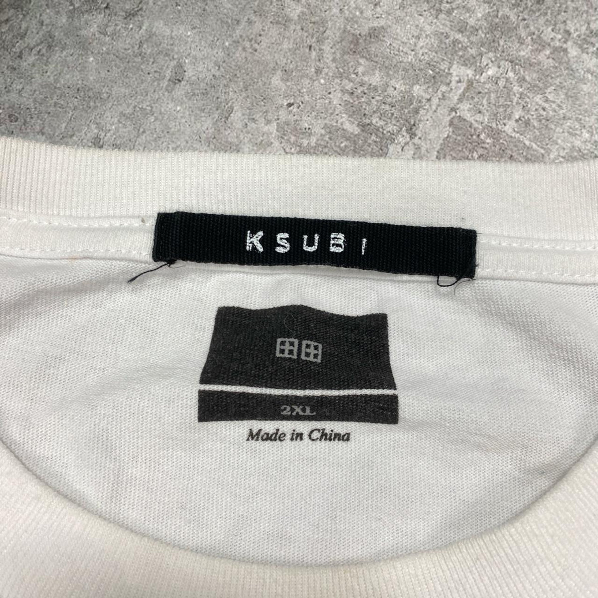 Sick KSUBI camo embroidered detailed white tee, fits XL mens best