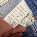 Sick haikure designer flare distressed made in Italy jeans, measures 27W x 27.5L