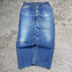 Sick wide leg tapered washed Stag workwear 14oz denim jeans, measures 35W x 40” outseam length