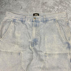 Sick Stussy workwear double knee baggy jeans, measures 37W x 30.5” inseam, 41” outseam