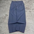 Lovely vintage wide leg double pleated navy wool blend pants, measures 32W x 31L