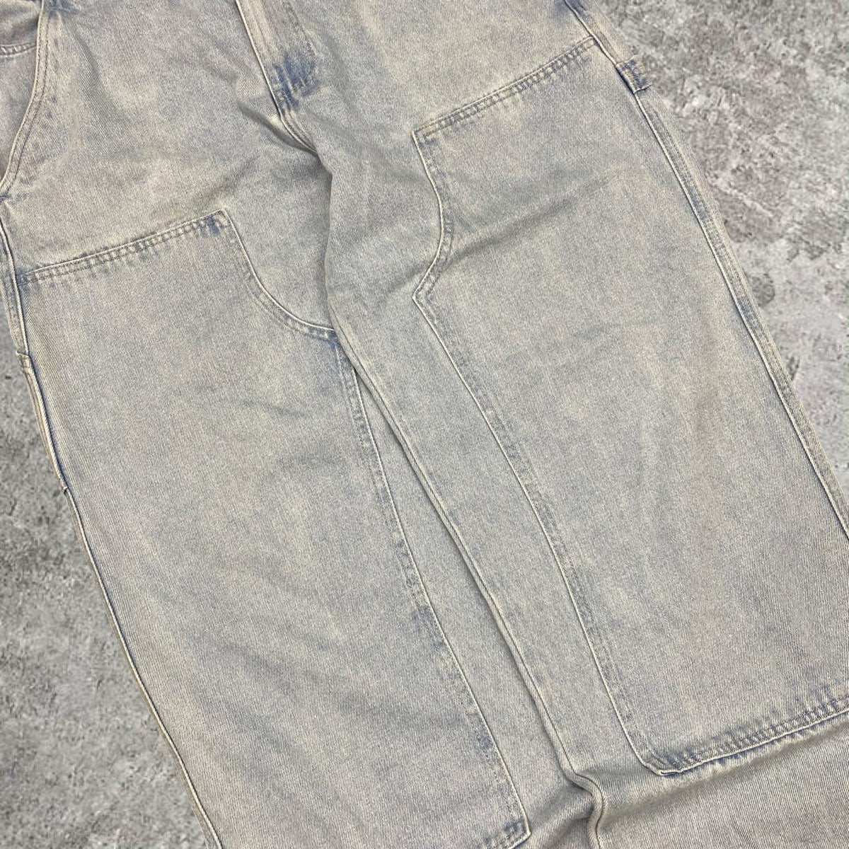 Sick Stussy workwear double knee baggy jeans, measures 37W x 30.5” inseam, 41” outseam