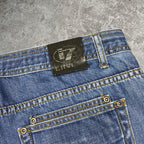 Sick 2000s washed baggy tapered jeans, measures 38W x 25L