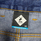 Sick wide leg tapered washed Stag workwear 14oz denim jeans, measures 35W x 40” outseam length