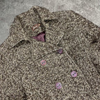 Groovy vintage Revival brown black tweed wool blend jacket, tagged size 6