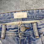 Sick haikure designer flare distressed made in Italy jeans, measures 27W x 27.5L