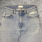Sick haikure designer flare distressed made in Italy jeans, measures 27W x 27.5L