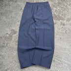 Lovely vintage wide leg double pleated navy wool blend pants, measures 32W x 31L