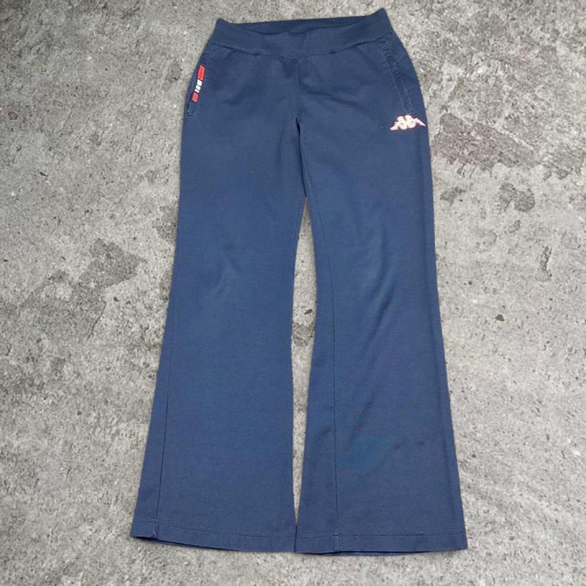 Sick 2000s Kappa Y2K England embroidered flare trackpants, fits 28-32W best