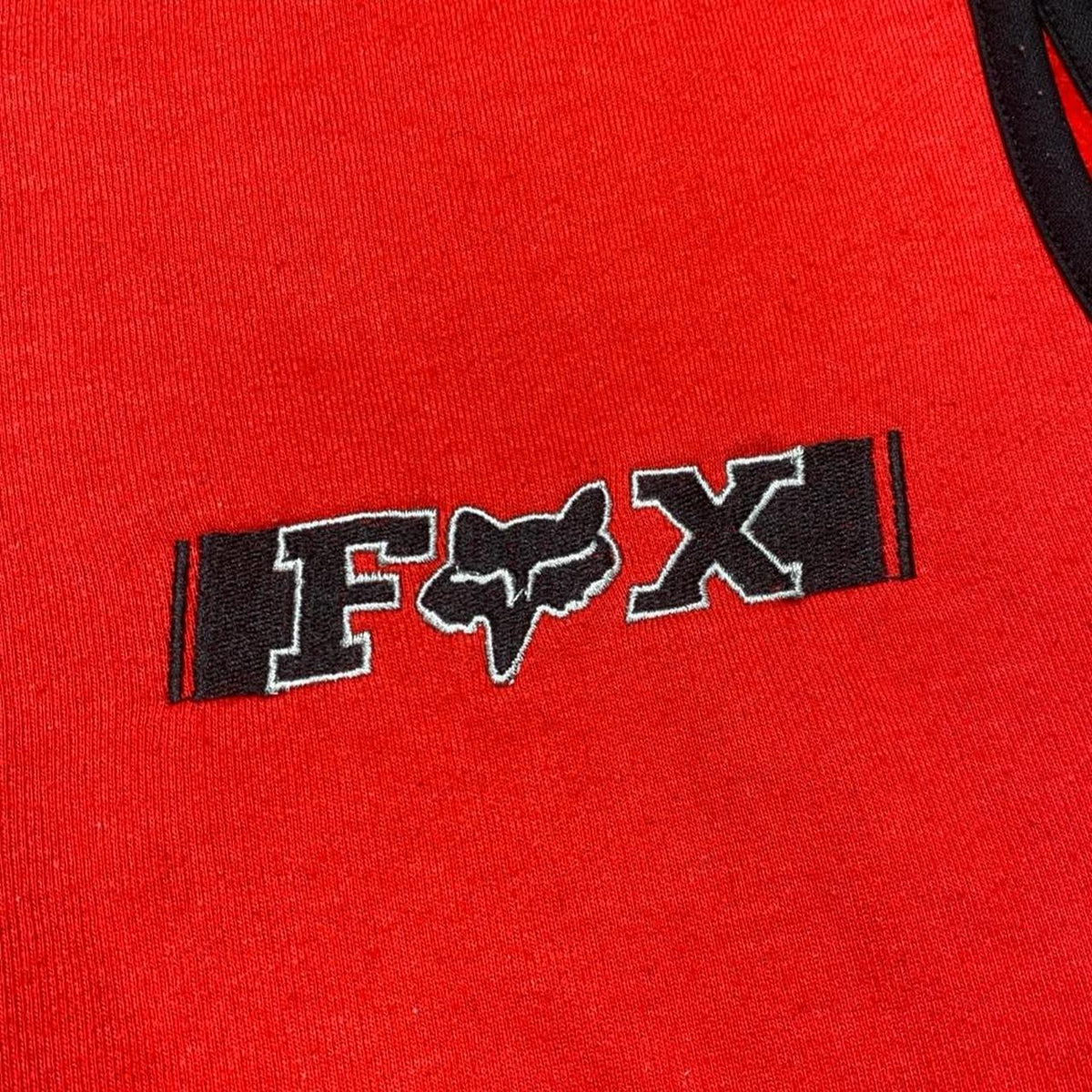 Sick vintage Fox racing embroidered hooded vest, fits L mens best
